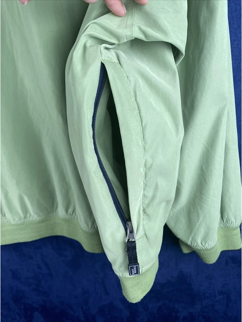 izod xfg jacket mens XL Green soft shell golfing pullover v neck 11% nylon